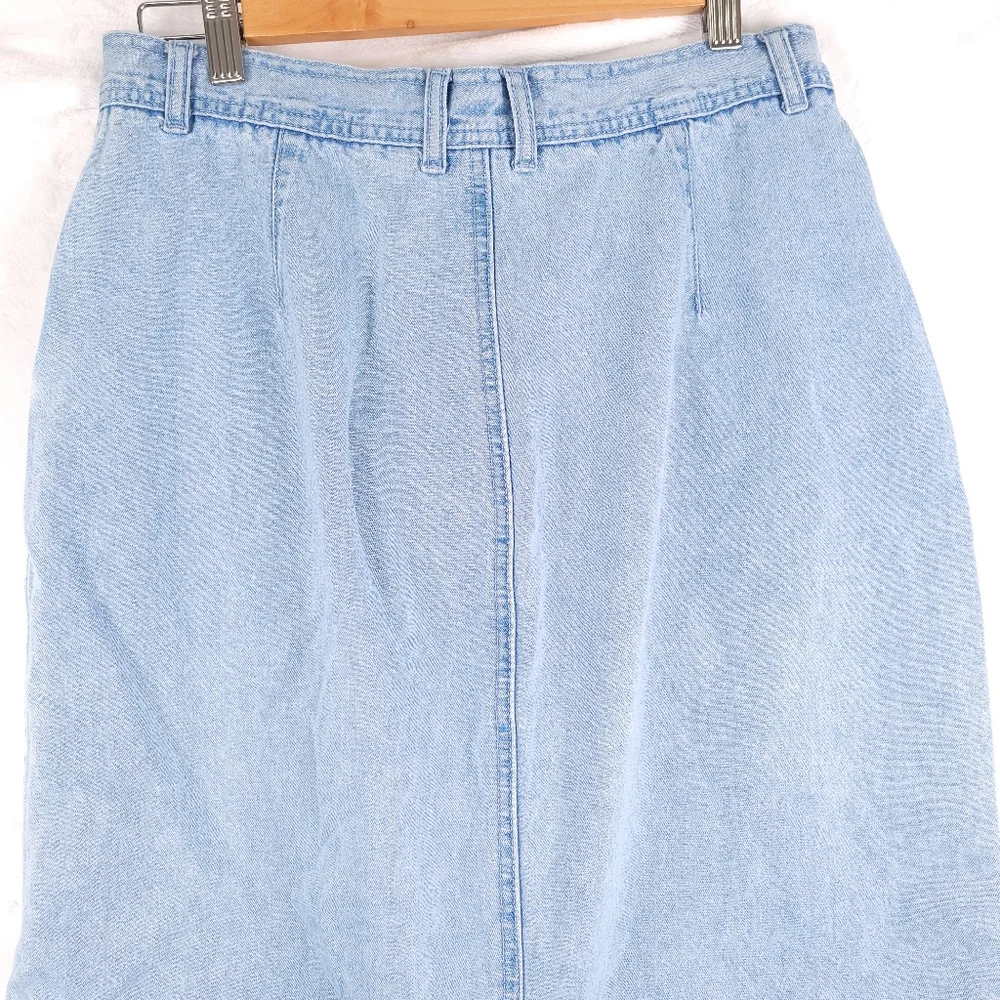 Christopher & Banks 100% Cotton Jean Skirt Button Front 10